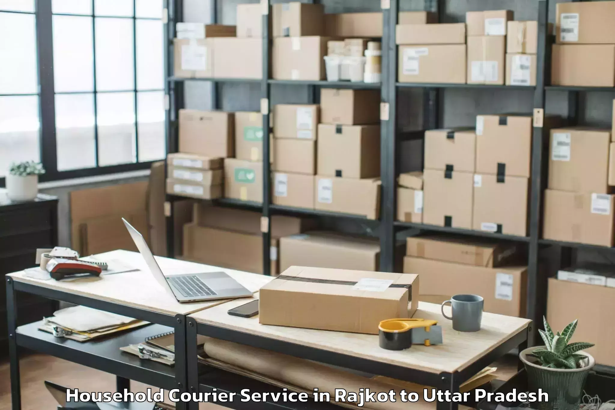 Top Rajkot to Phoenix United Mall Lucknow Household Courier Available